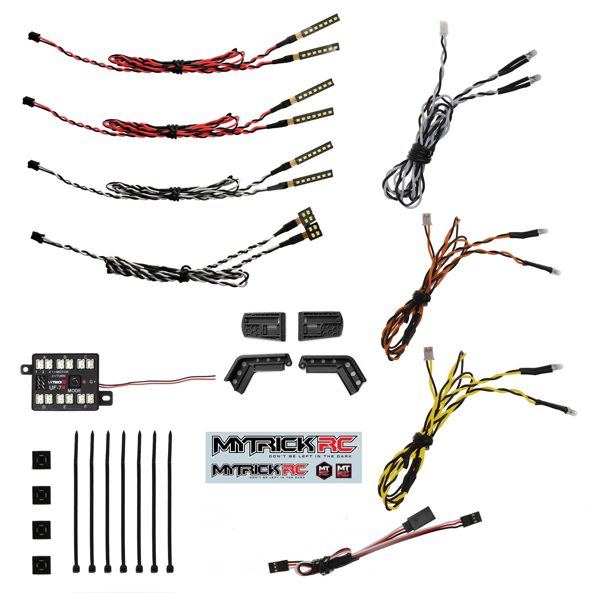 ARRMA RC Car LED Light Kit - 4 Lights For Infraction, Felony, Senton - Headlight & Taillight Kit, Multi-Color